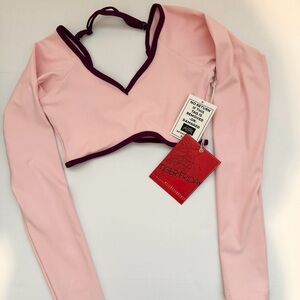 Tiger Frida Pink Long Sleeve Crop Top